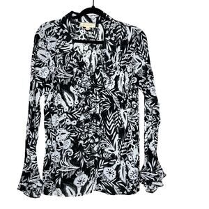 Vintage Sundance Cathaya Y2K Coquette Long Sleeve Blouse Crinkle Work Top Medium